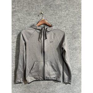 Nike Therma-FIT Hoodie Youth XS Gray Full Zip Fleece Swoosh Sweatshirt Jacket